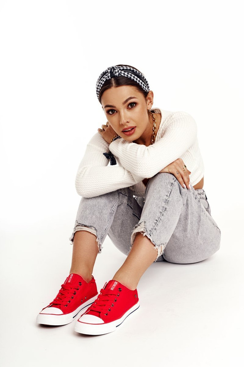 Dámska klasická nízka veľká hviezda DD274339 Červené tenisky