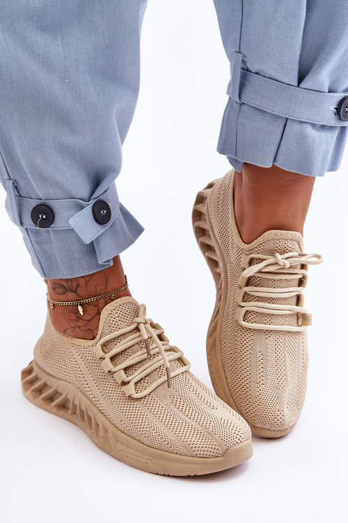 Dámské vložené materiálové tenisky bež Venett