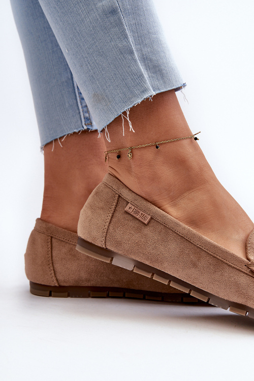 Dámské mokasíny z ekologického semiše Big Star NN274930 s paměťovou pěnou béžové