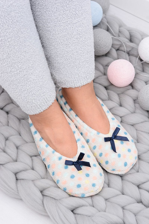 Ballerina Women Beige Slippers In Dots SOXO