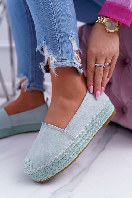 Dámske semišové espadrilly na platforme Varles Mint Platform