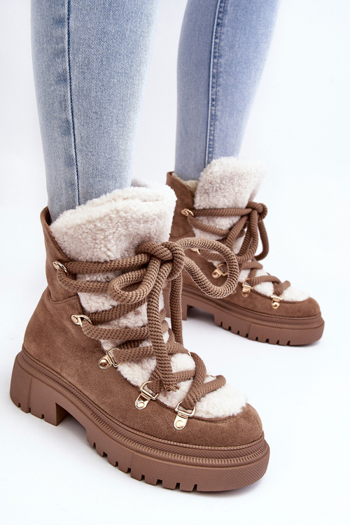 Dámské sněžné trapery se zavazováním Bežové Shala