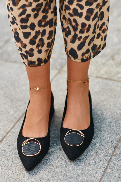 Topánky S Nízkym Podpätkom Z Ekokože S.Barski KV27-037 Čierne