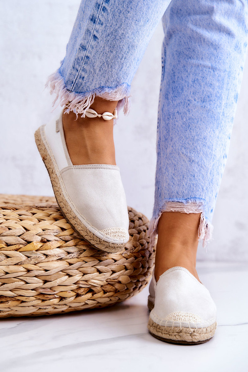 Dámské klasické espadrilky Big Star JJ274951 Bílá a šedá