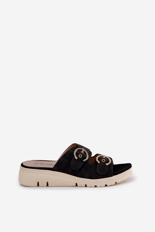 Čierne dámske sandále na platforme a klíne Vimarils