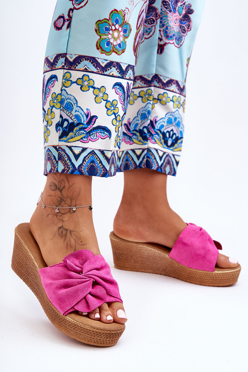 Dámské Koturnové Pantofle Růžové Calama