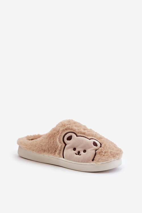 Dámske Plyšové Papuče S Medveďom Béžové Fiorinella