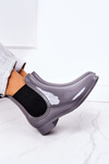 Lesklé galoshes šedo šedá dáždnik