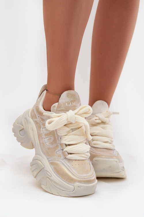 Kožené dámské tenisky GOE SS2N4009 Zlaté