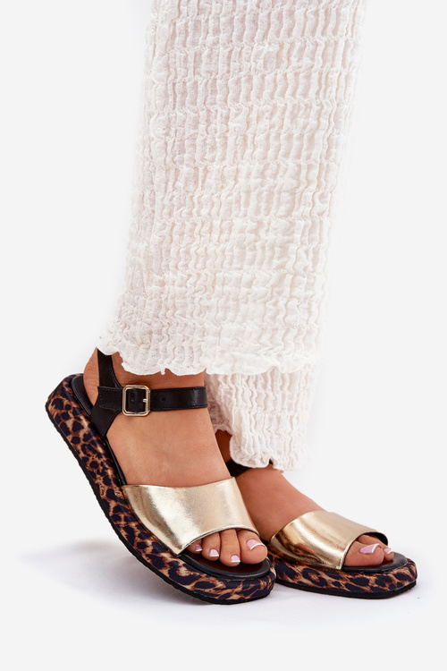 Kožené Elegantní Dámské Sandály S.Barski GR51-603 Zlaté