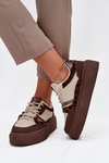 Dámské sneakersy na platformě Big Star SS274356 leopardí hnědo-bežové