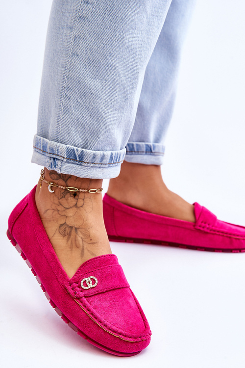 Nazouvací mokasíny Suede Castelo Fuchsia