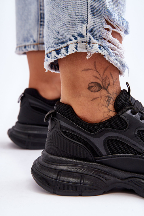 Dámske čierne kontinuálne športové topánky