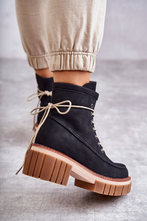 Dámské módní teplé boty Černé Gerda