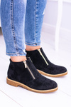 Lu Boo Černá semišové dámské boty s posuvníky Inez