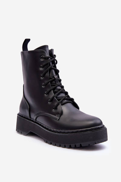 Kožené Pracovní Boty Černé Teflorna