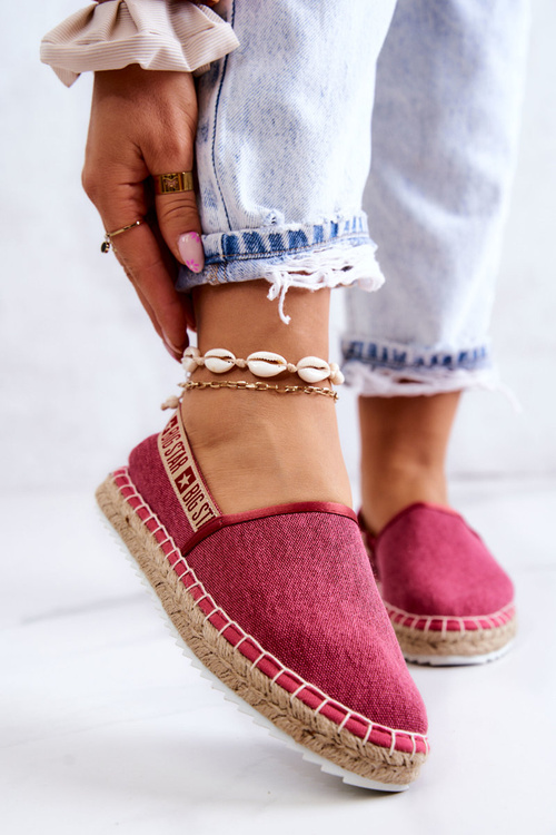 Nazouvací espadrilky Big Star JJ274880 Tmavě růžová