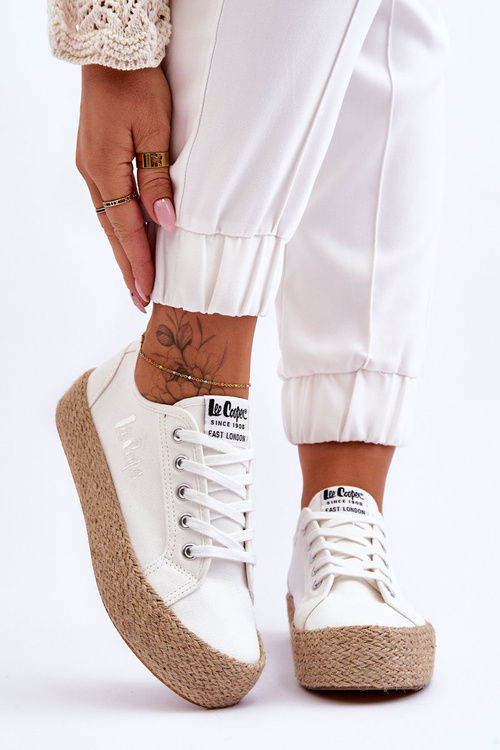 Módne tenisky s Lee Cooper LCW-23-31-1796L White Braid