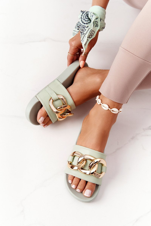 Gumové Nazouváky S řetízkem Světle Zelené One Moment