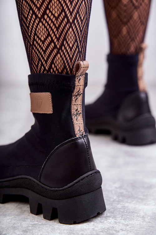 Dámské látkové kozačky Nicole 2703 Černe