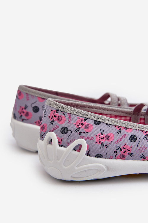 Ballerina Papcie Befado Kitty 116x315 Gray-ružová