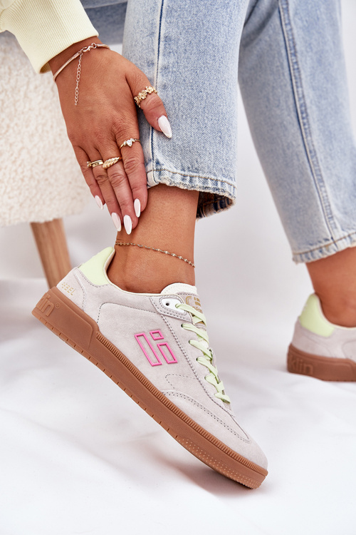 Semišové Športové Topánky Tenisky Dámske D.Franklin Ztlmená Biela DFSH387005