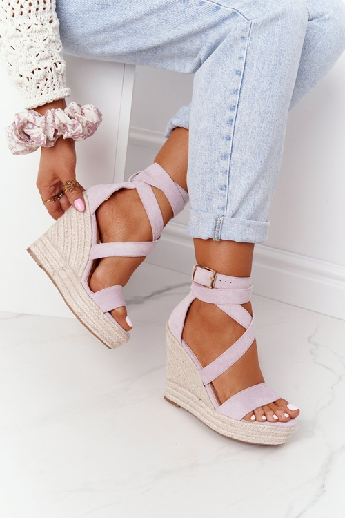 Klínové Sandály S Copánky Fialové Lanzarote