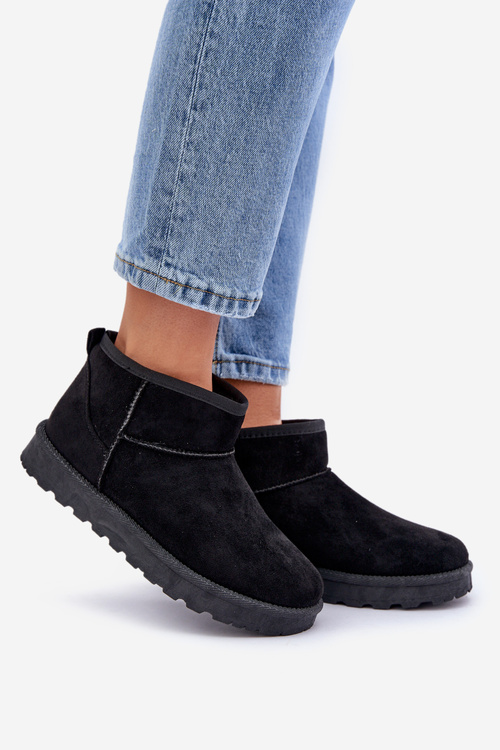 Dámske Snehule Z Eko Zamsu Čierne Noliri