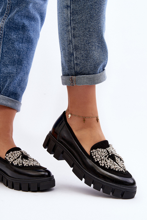 Lakované dámské mokasíny Laura Messi 2785 černé