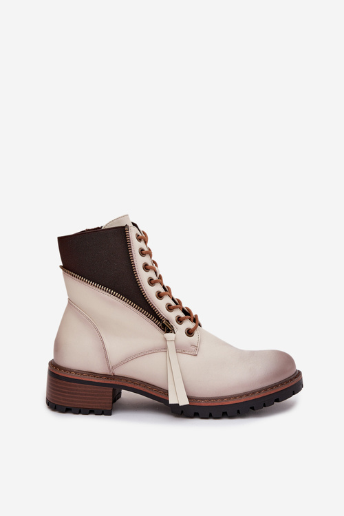 Dámské zimní kotníkové boty na klínu Vinceza 58559 béžové