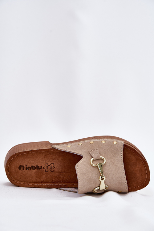 Dámske Semišové Šľapky Béžové Inblu TF0002KU