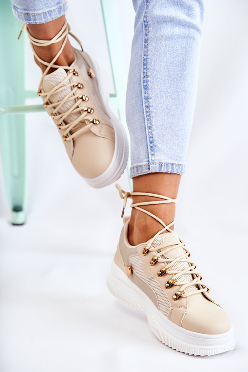 Dámské sportovní kožené boty Béžová Salmira