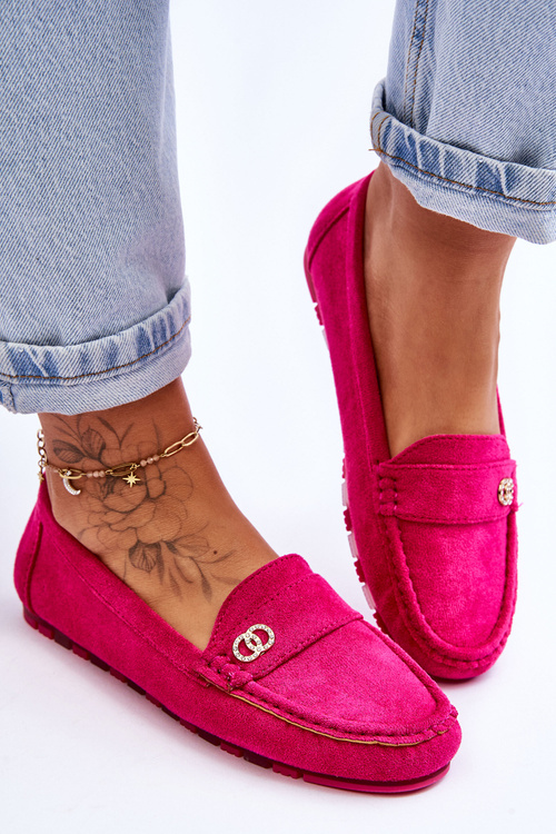 Nazouvací mokasíny Suede Castelo Fuchsia