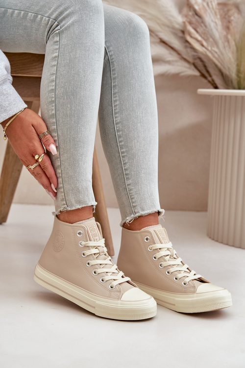 Dámské Tenisky Z Eko Kůže Béžové Big Star OO274934