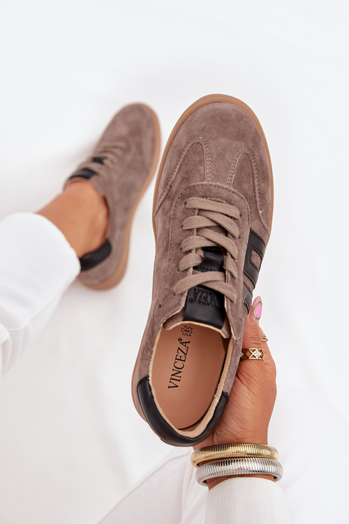 Dámské Semišové Tenisky Vinceza 79557 Tmavě Béžové