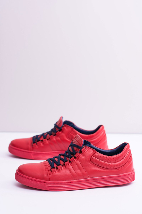 Pánské kožené boty Sneakers červené Torres