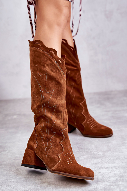 Semišové kolená topánky hnedá Andreia