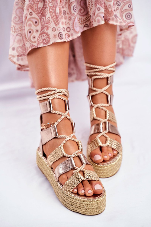 Dámske sandále na platforme Espadril Golden Eromica