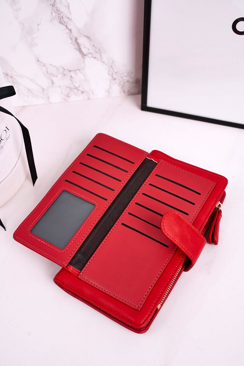 Velká Dámská Peněženka S Extra Prostorem Pro Karty Červená