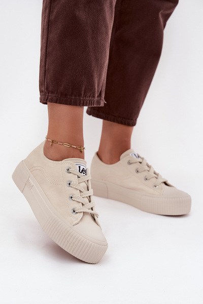 Dámské tenisky na platformě LEE ISLA C WOMEN LOW 50253001.35E Béžové