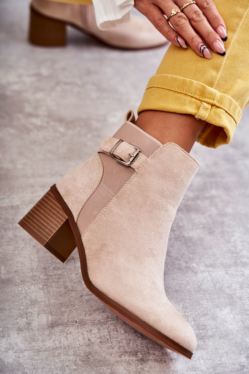 Semišové topánky na stĺpikových béžových Vannes