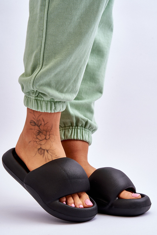 Dámské lehké pěnové pantofle na platformě Černe Milton