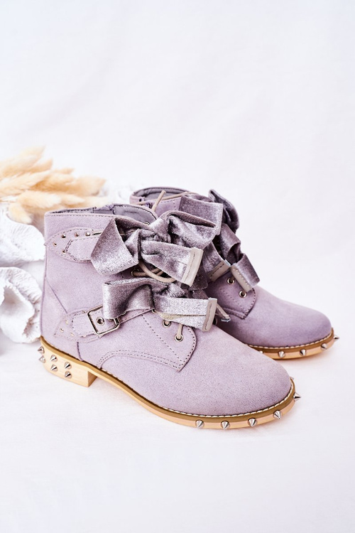 Dětské Teplé Boty S Cvočky Lu Boo Šedé