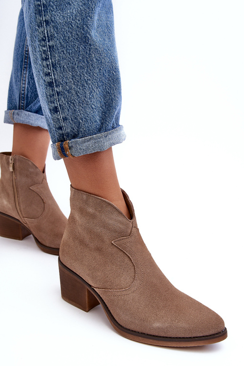 Semišové topánky D & A SN622-29 Dark Beige