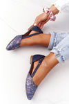 Maciejka Leather Ballerinas 4972A-17 Navy modrá