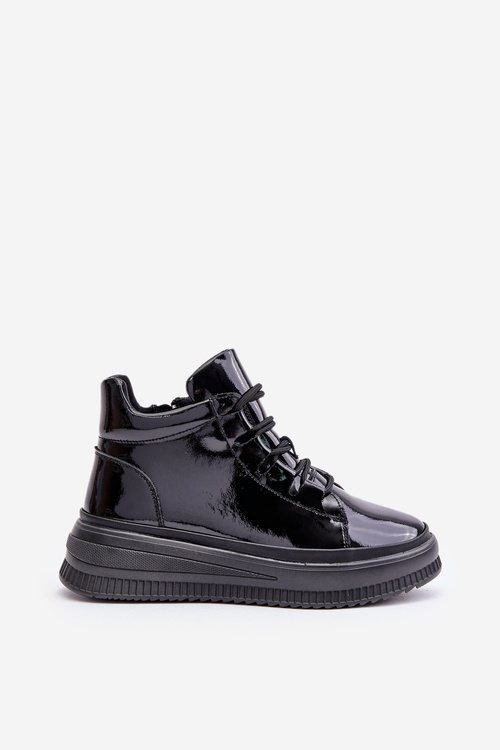 Lehké Lakované Sportovní Boty Na Platformě Přírodní Kůže Artiker 55C1049 Černé