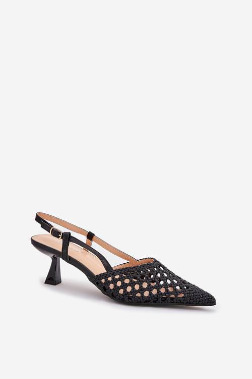 Lodičky S Špicatou Špičkou A Otevrenou Pätou Čierne Umirana