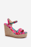 Vzorované sandály na klíně z proutí Fuksie Anihazra
