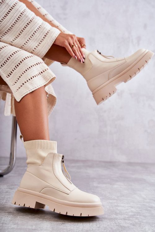 Dámske ponožkové topánky pre béžový prístrešok