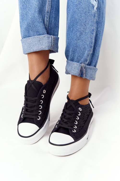 Dámské Krajkové Tenisky Černé Candice